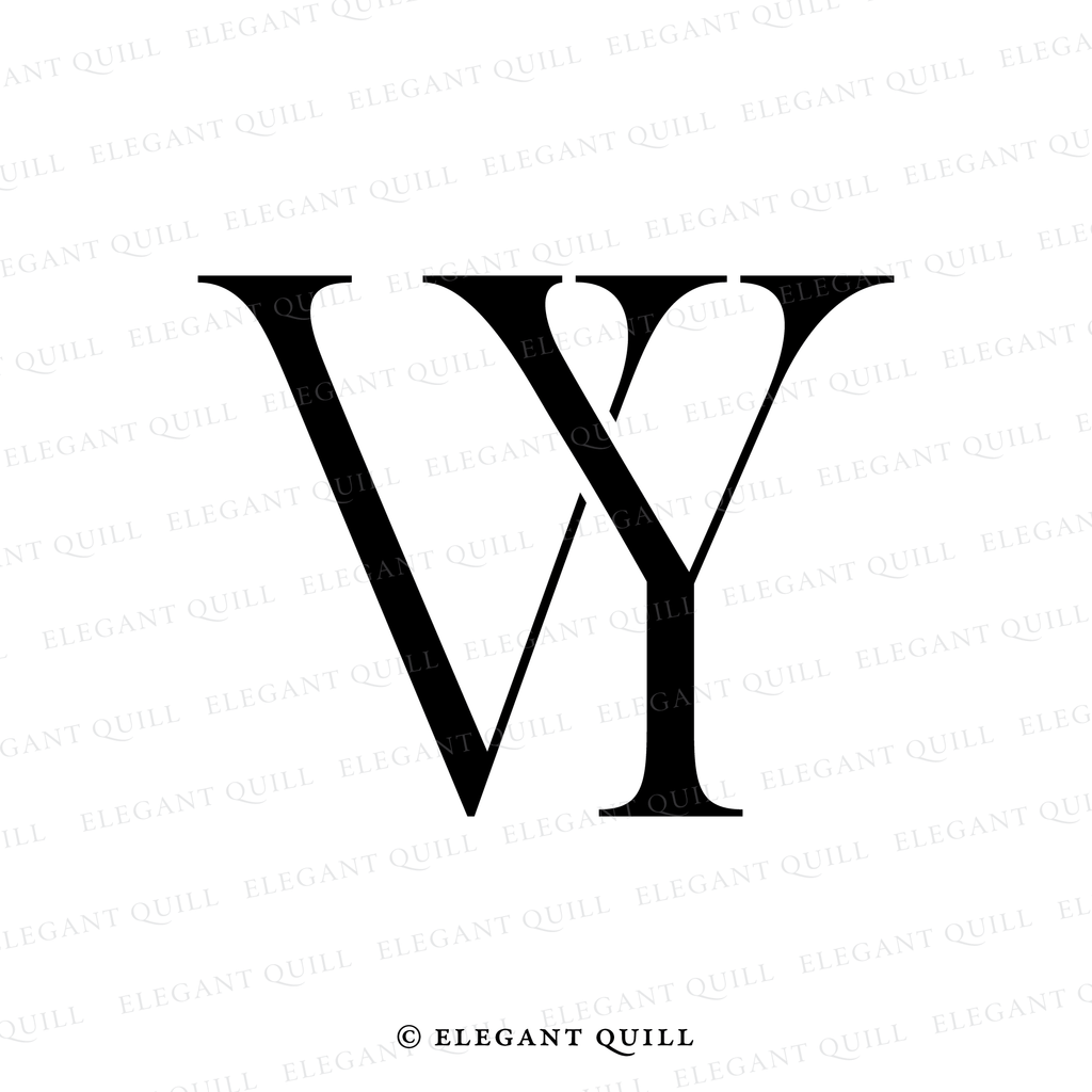 wedding initials monogram, VY