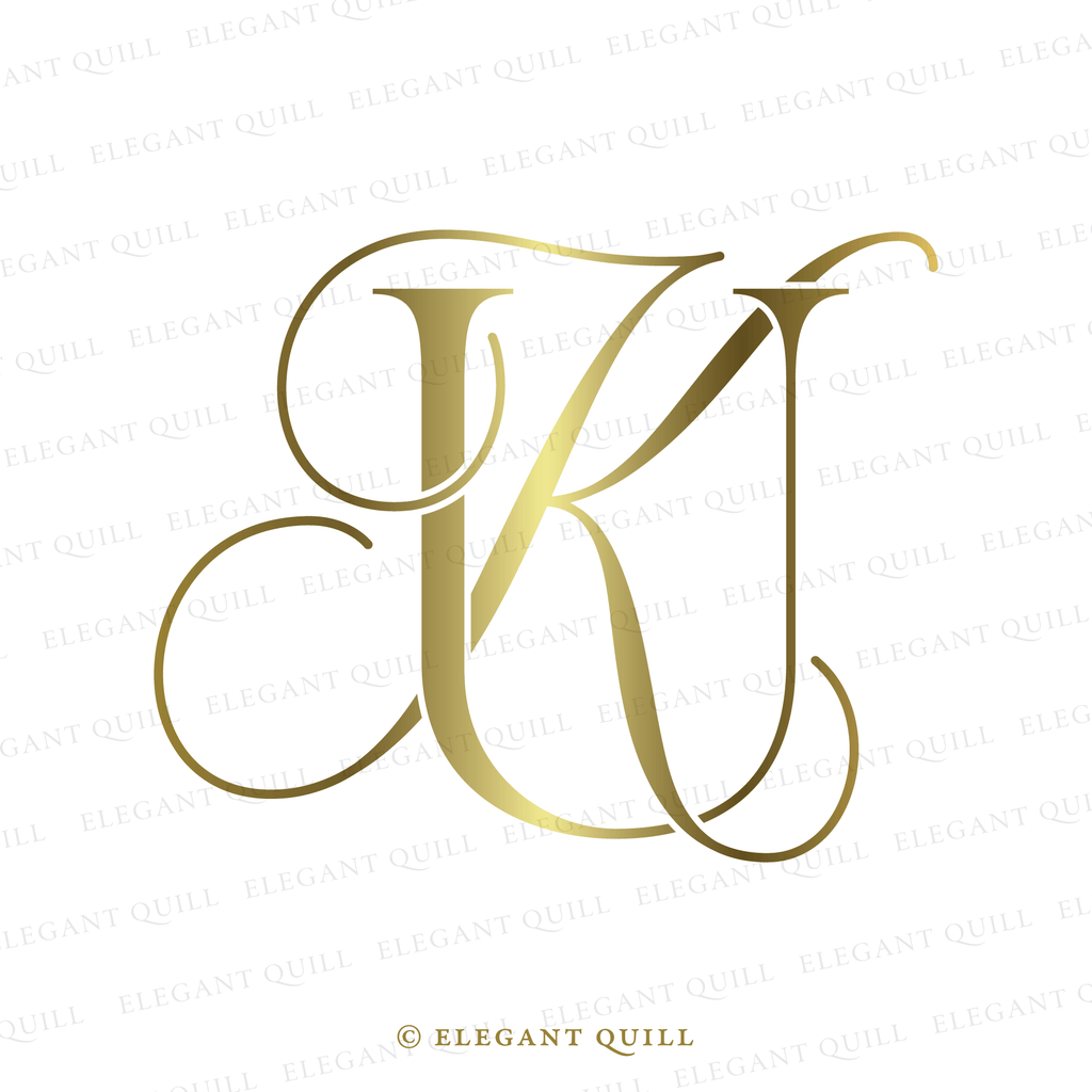 wedding logo, KU initials