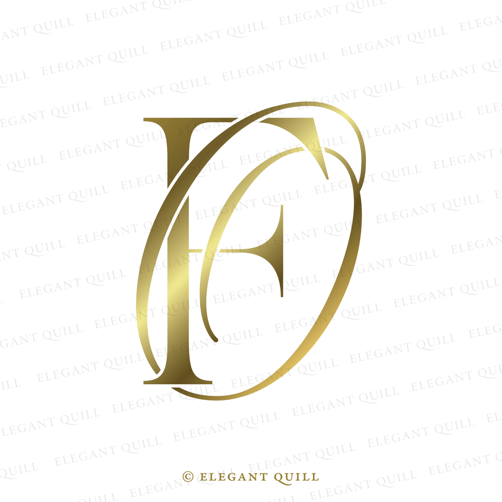 wedding logo, OF initials