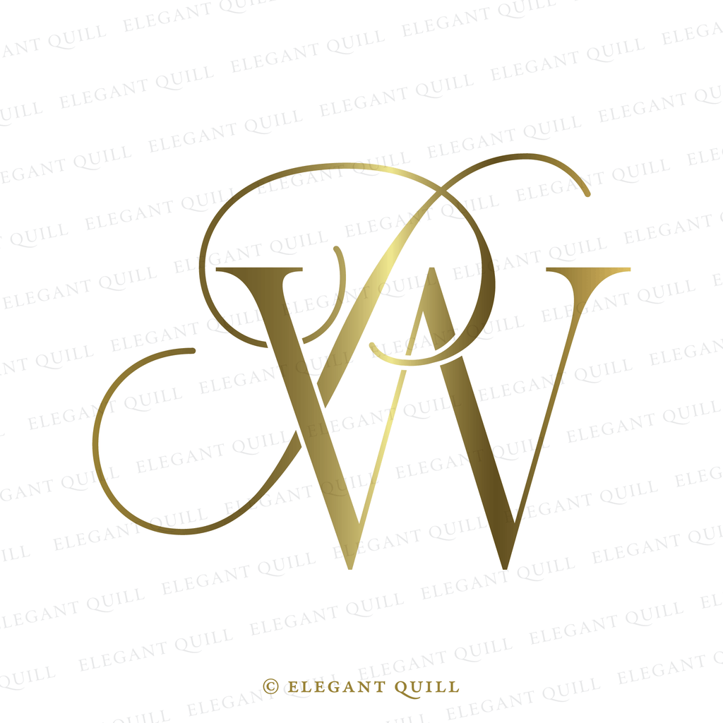 wedding logo, PW initials