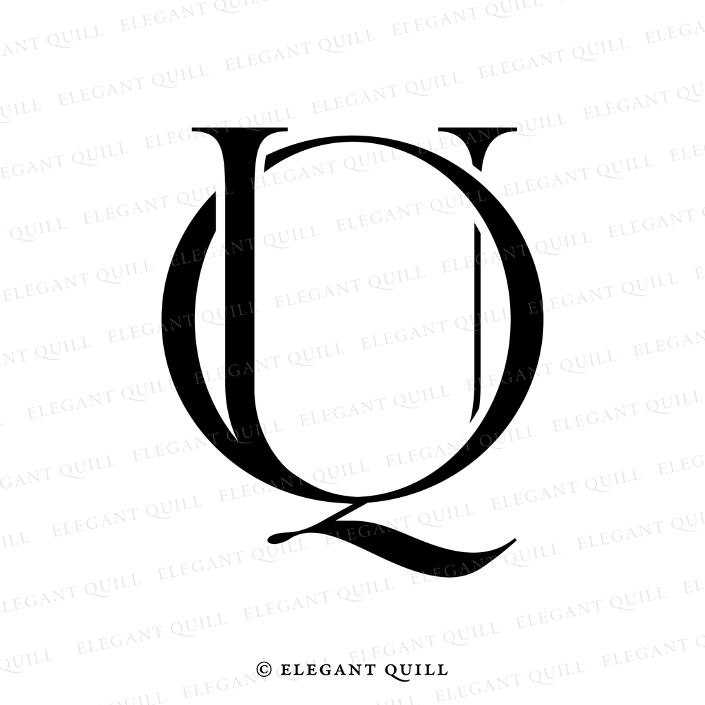 wedding logo, QU initials