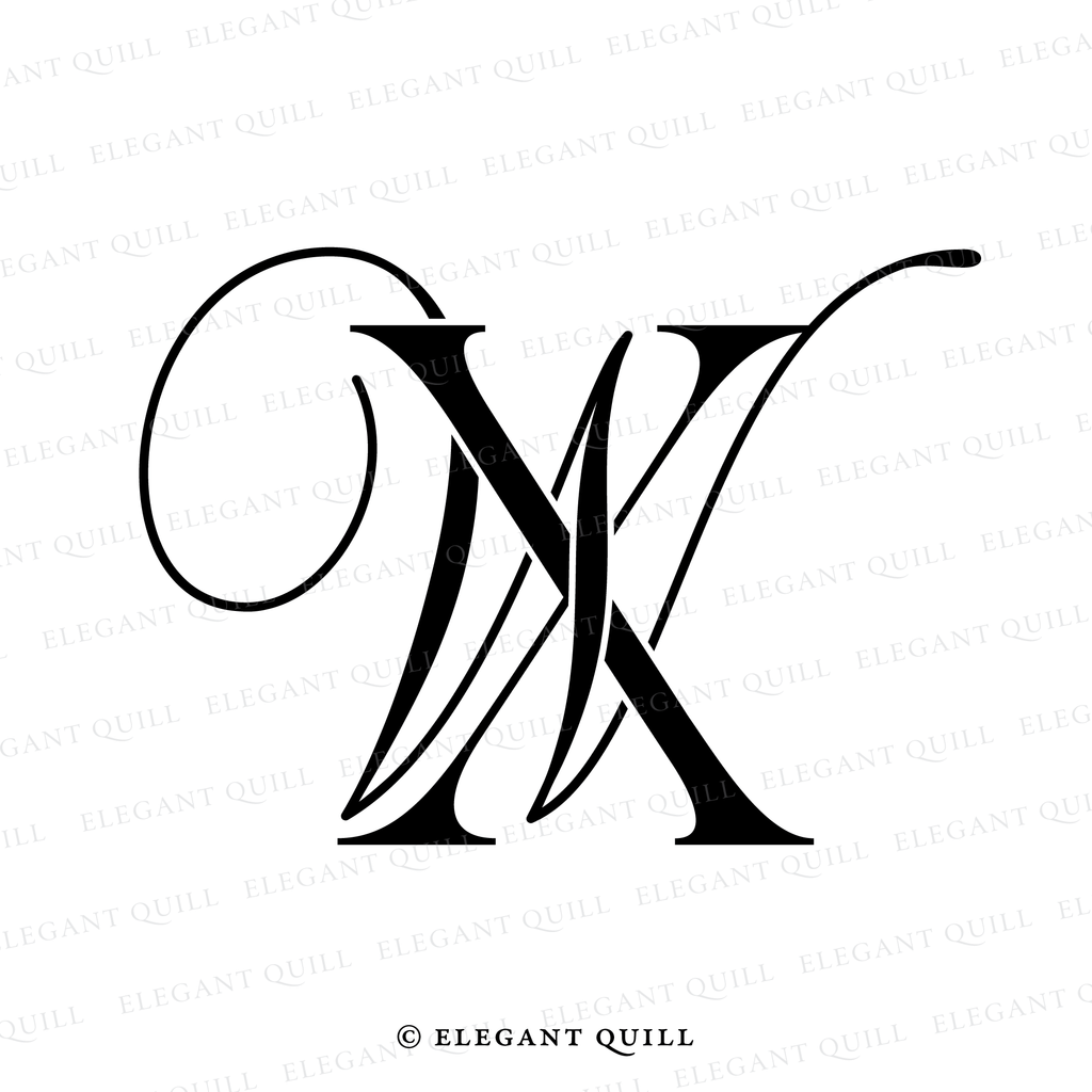 wedding logo, WX initials