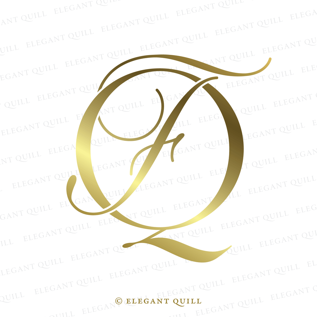 wedding logo design, FQ initials