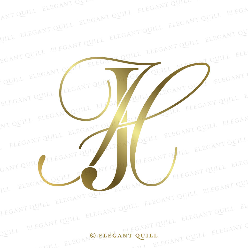 wedding logo design HJ initials