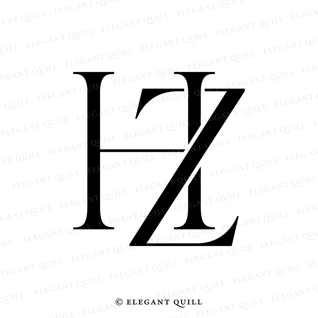 wedding logo design, HZ initials