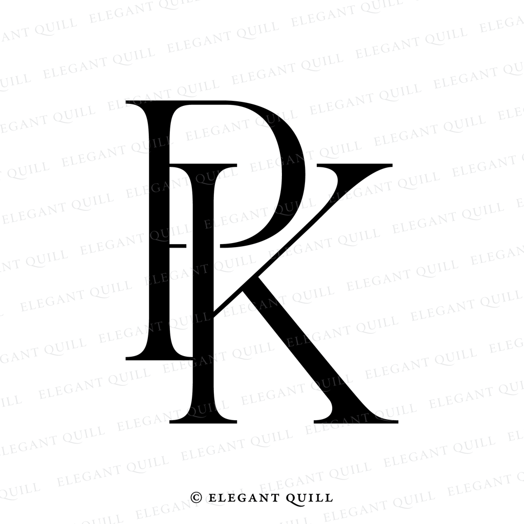 wedding logo design, KP initials