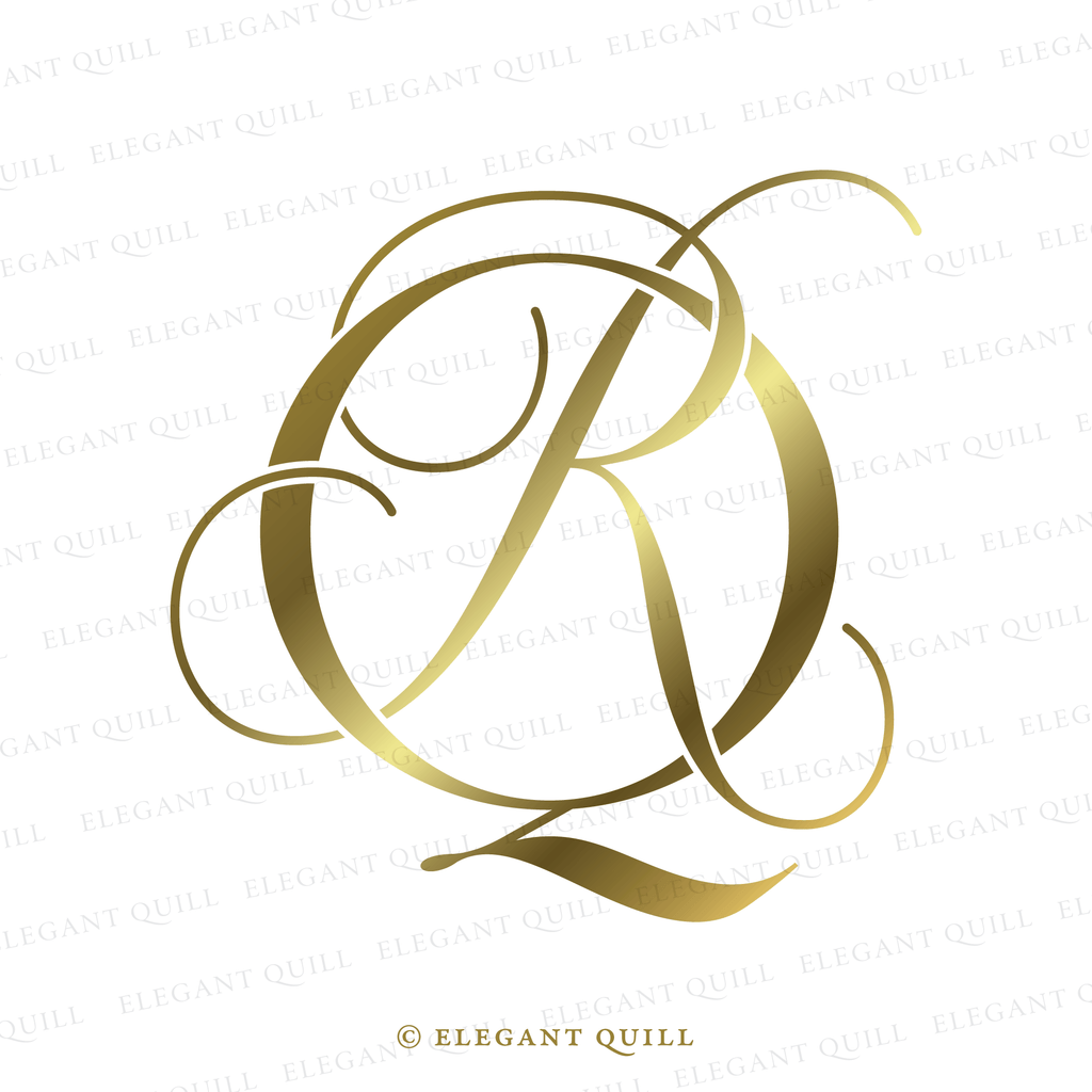 wedding logo design, RQ initials