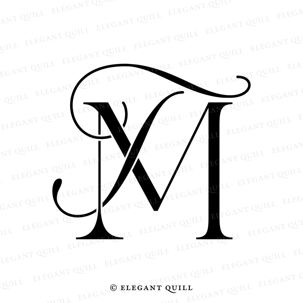 wedding logo design, TM initials