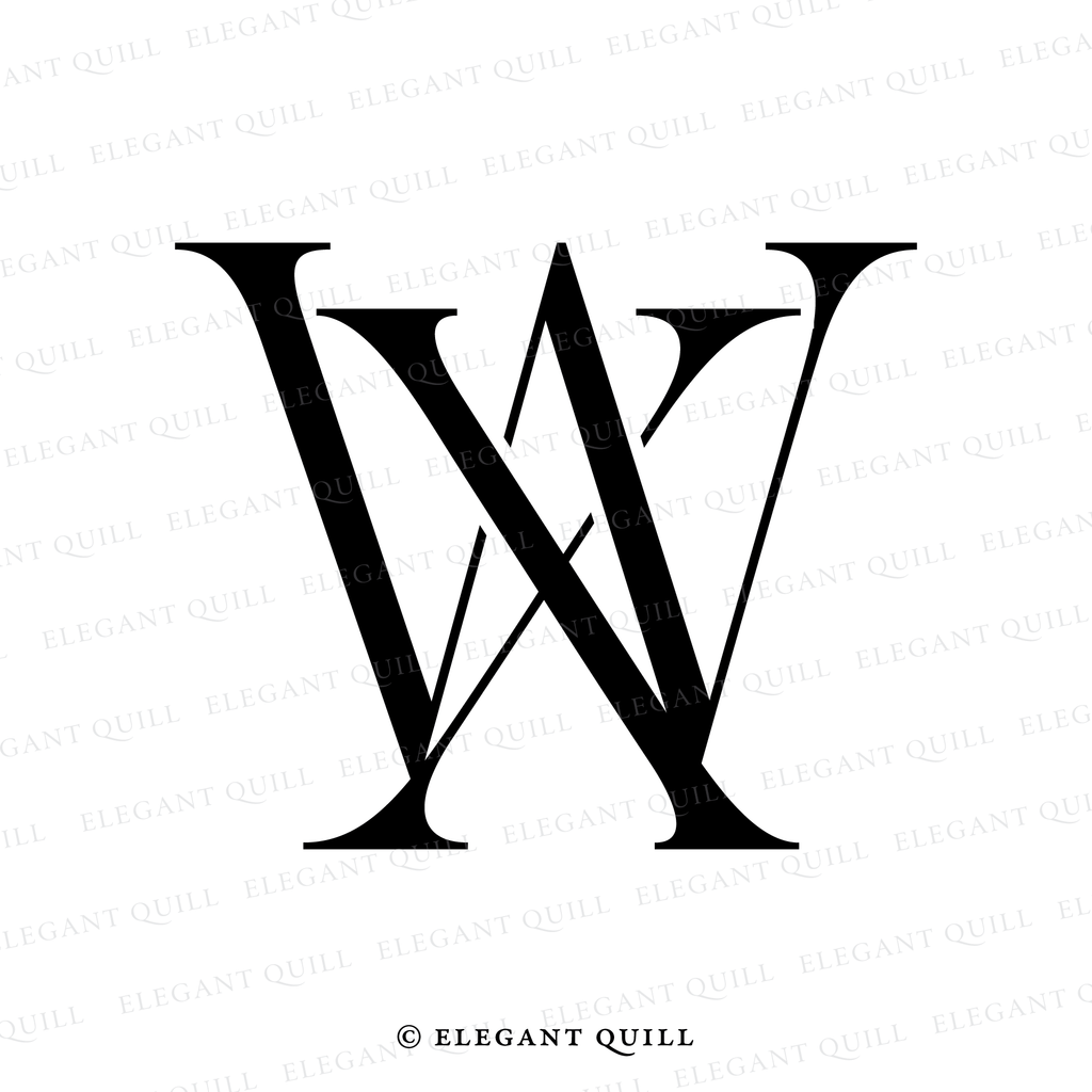 wedding logo design, WX initials