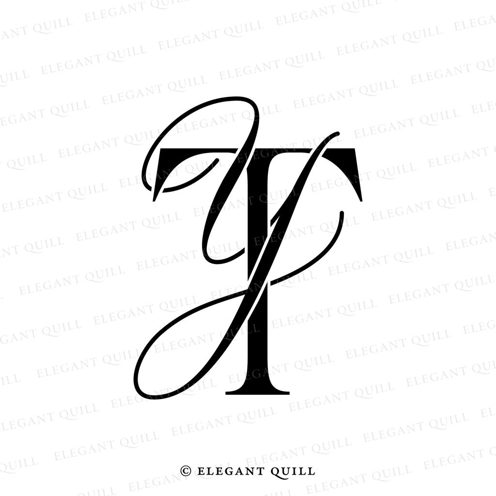 wedding logo design, YT initials