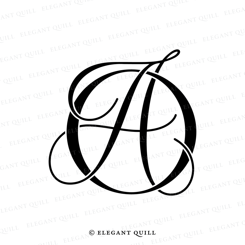 wedding logo monogram, AO initials