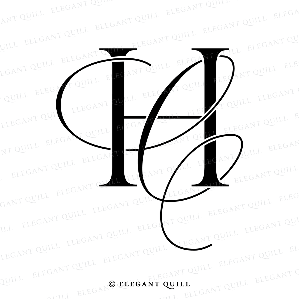 wedding logo monogram, CH initials