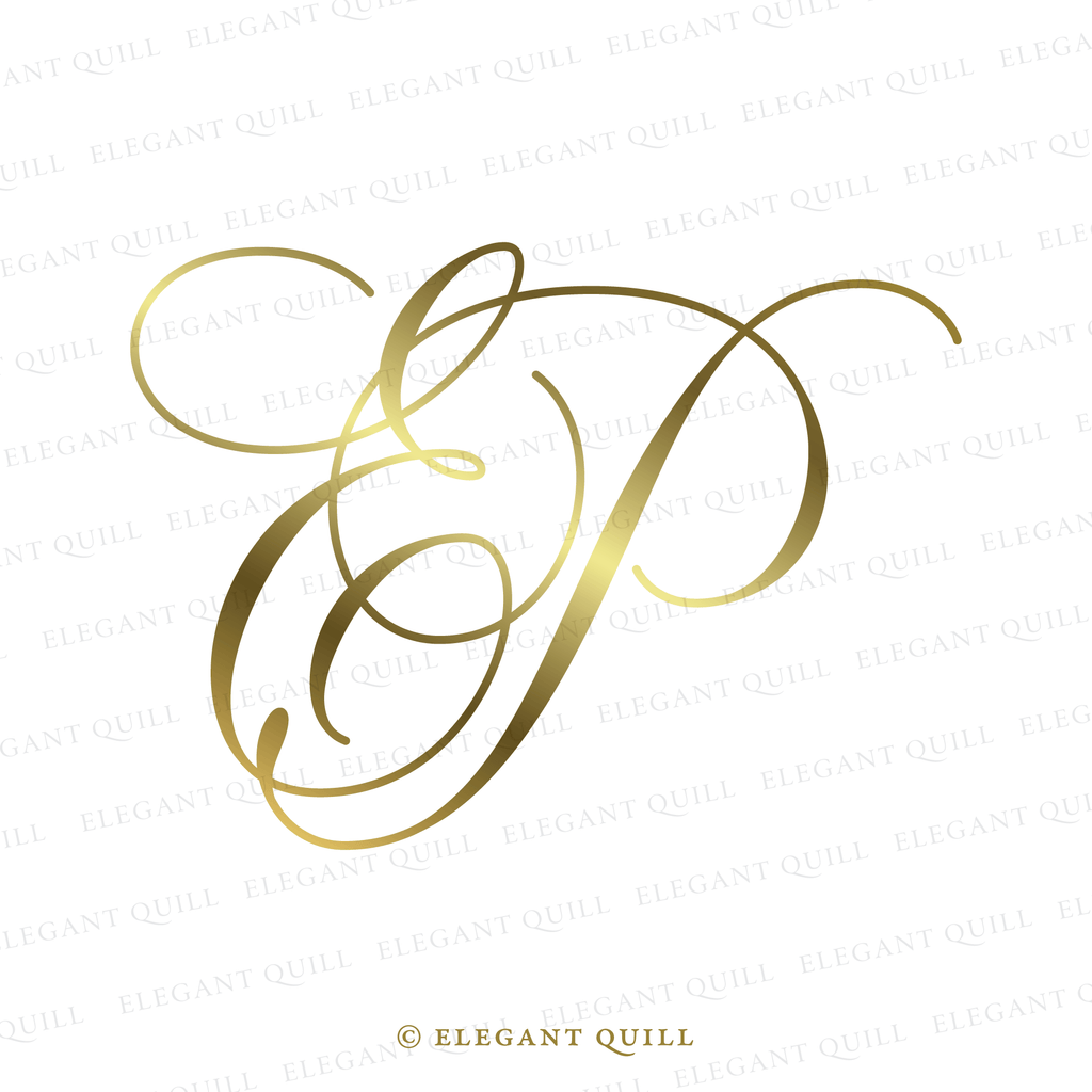 wedding logo monogram, EP initials