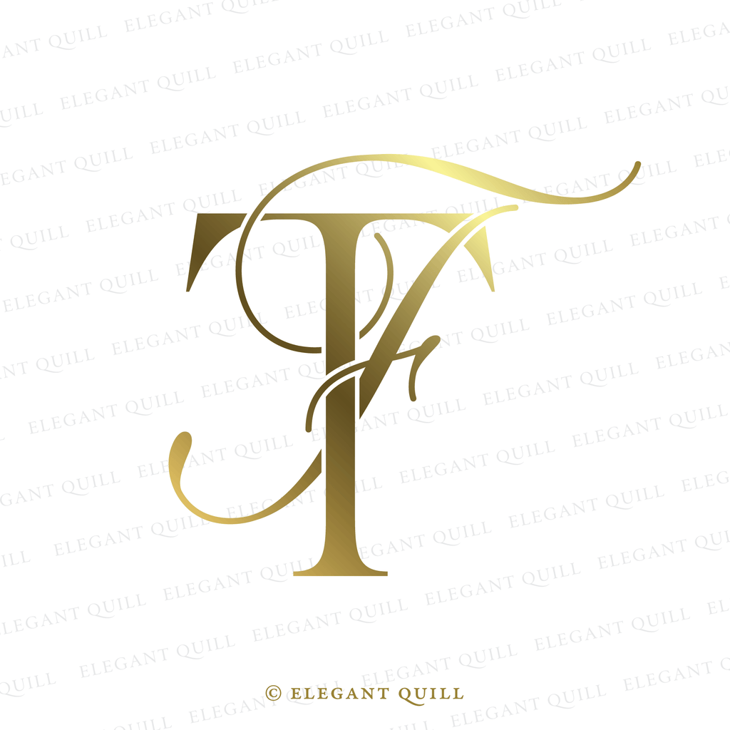 wedding logo monogram, FT initials