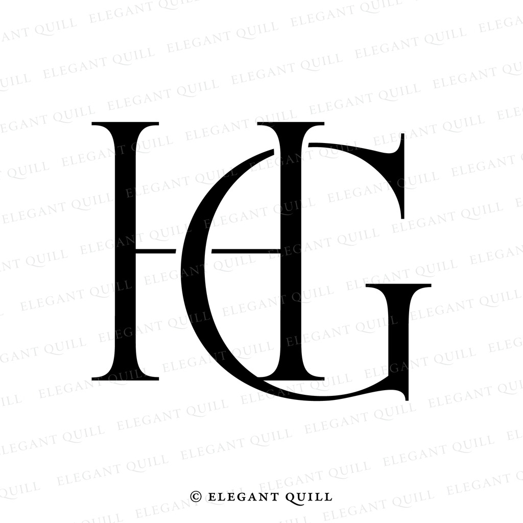 wedding logo monogram, GH initials