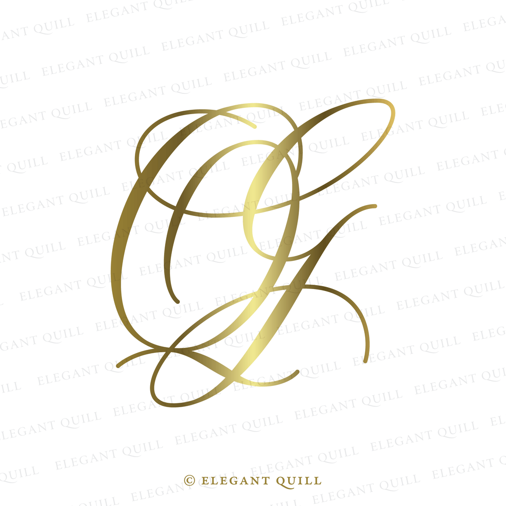 wedding logo monogram, GQ initials