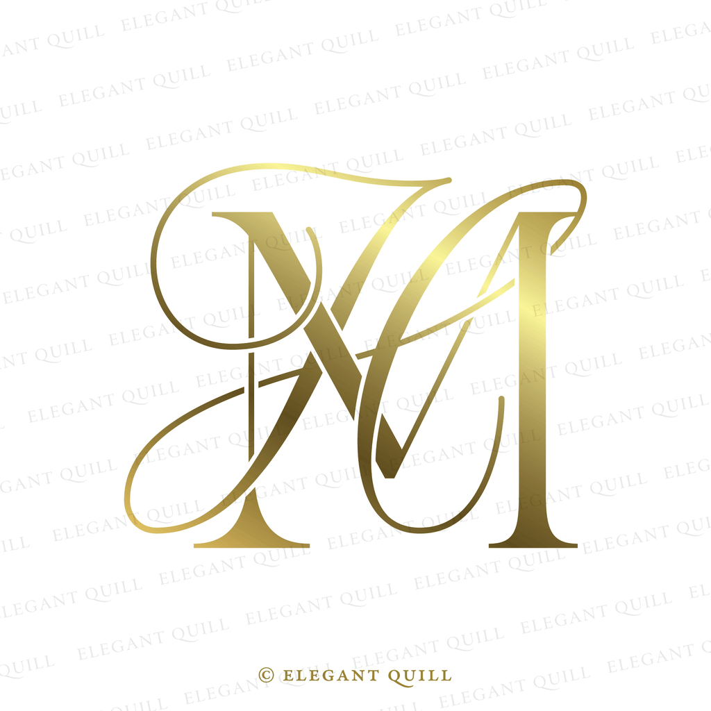 wedding logo monogram, HM initials