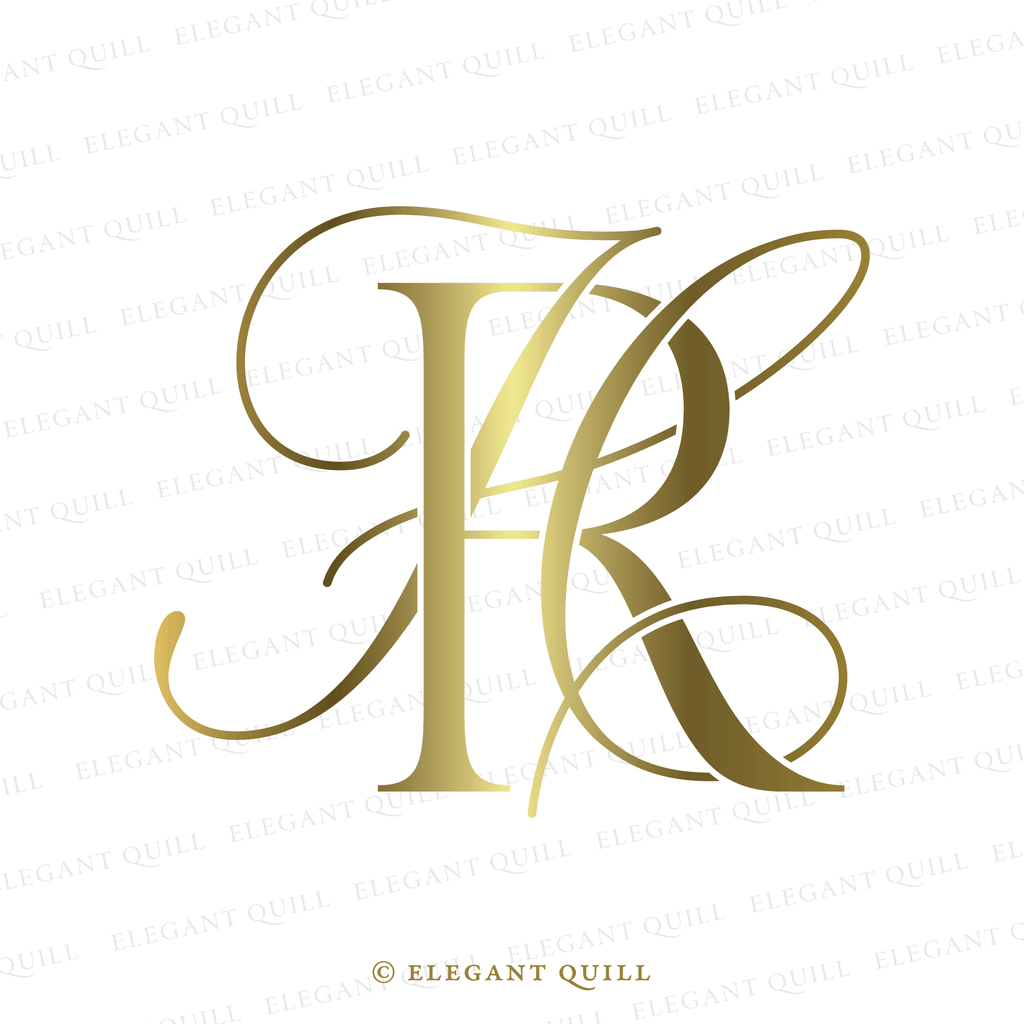 wedding logo monogram, HR initials