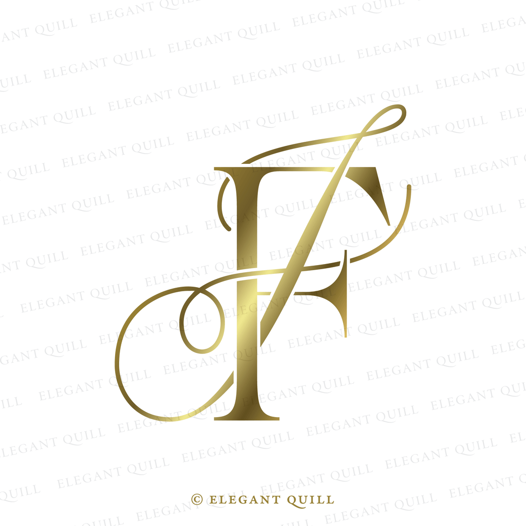 wedding logo monogram, JF initials