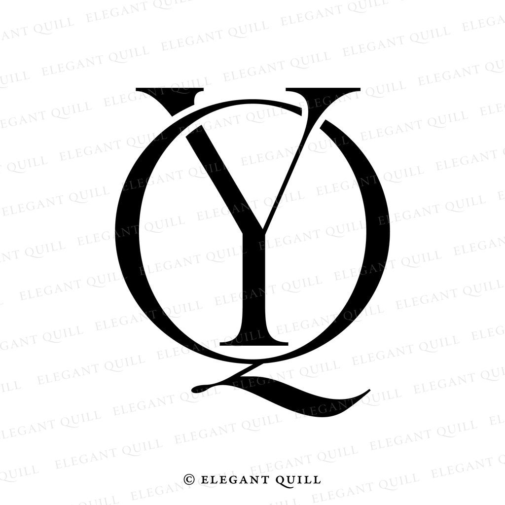 wedding logo monogram, QY initials