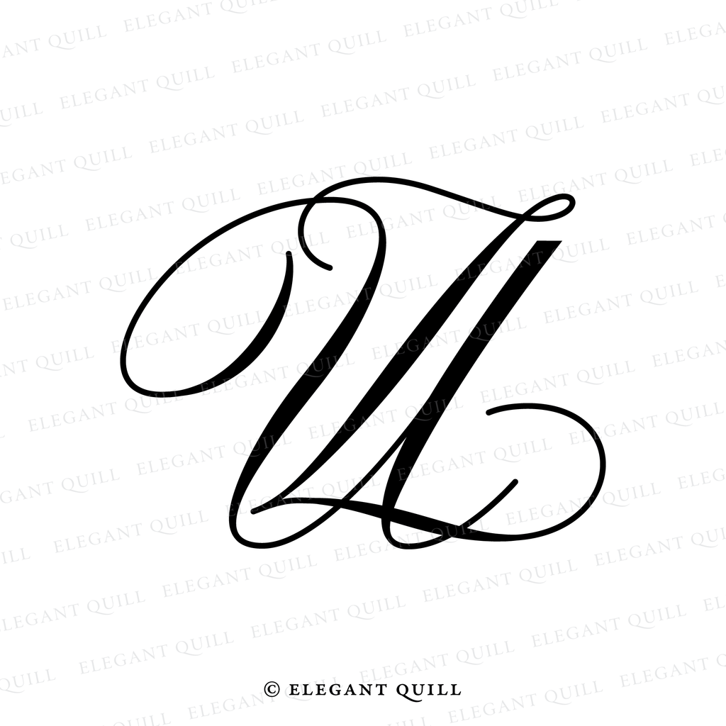 wedding logo monogram, UZ initials