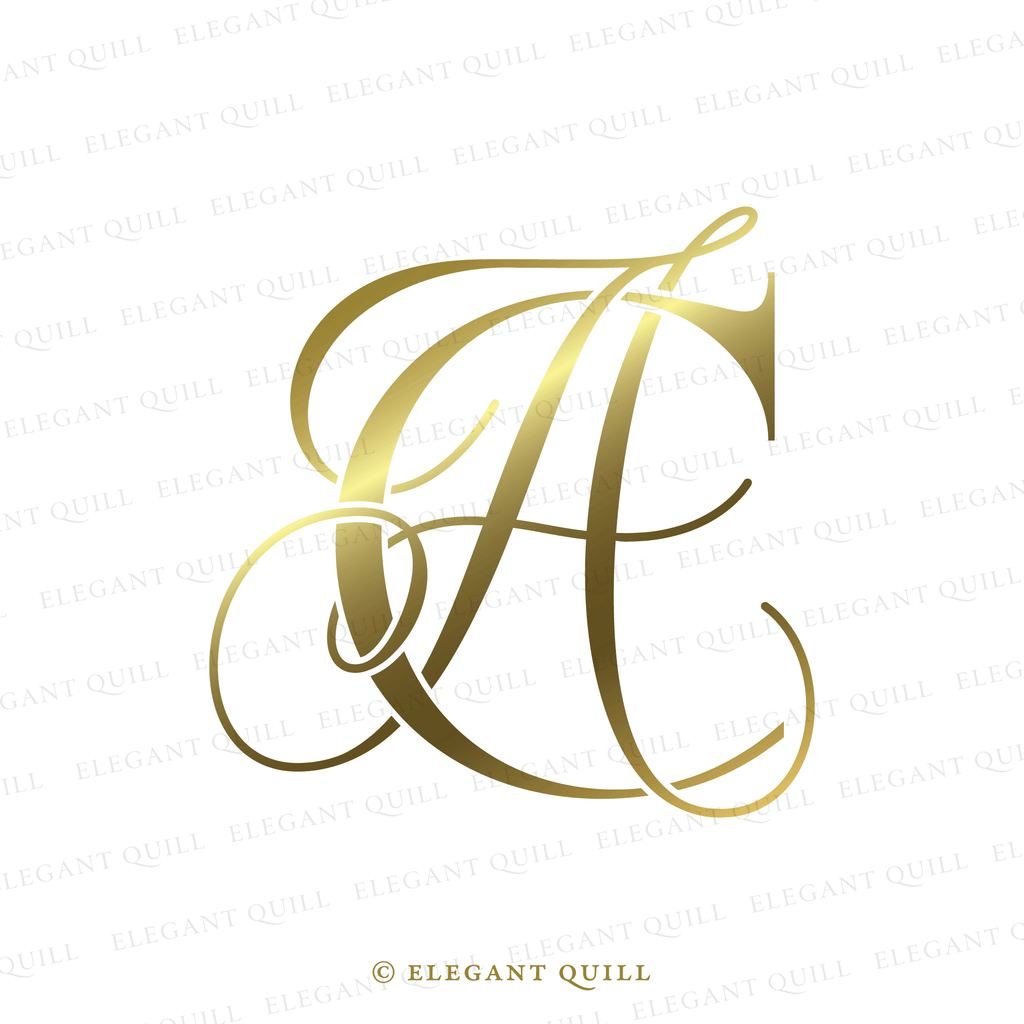 wedding monogram, AC logo gold