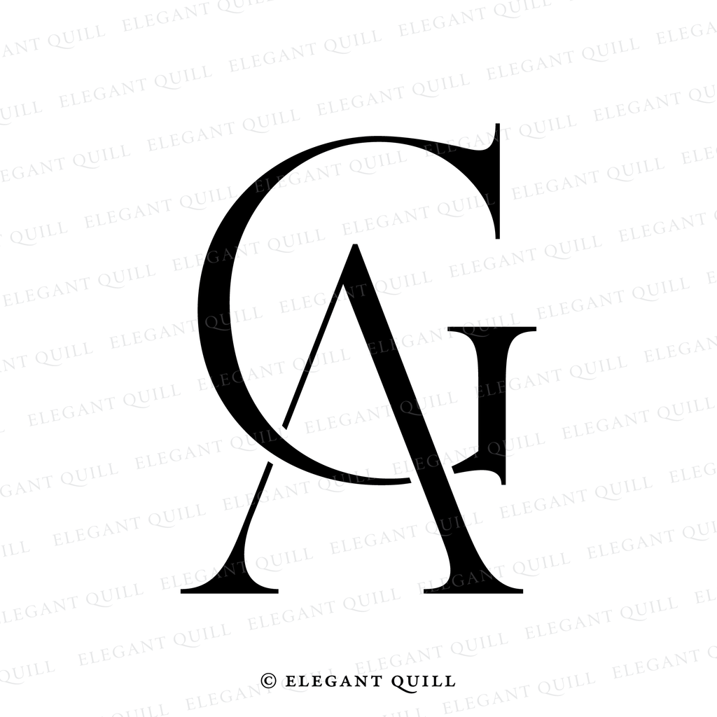 wedding monogram, AG initials