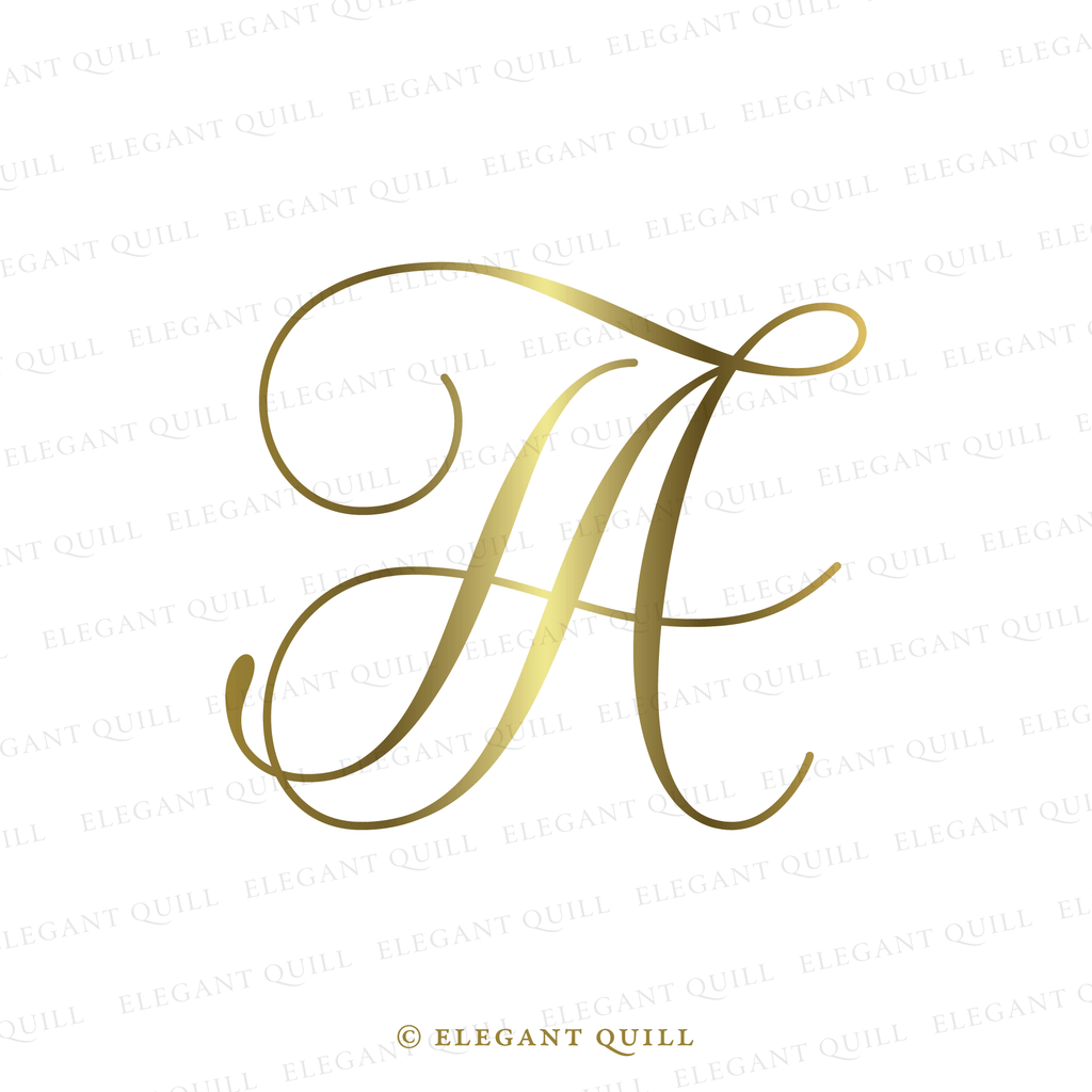 wedding monogram, AT initials