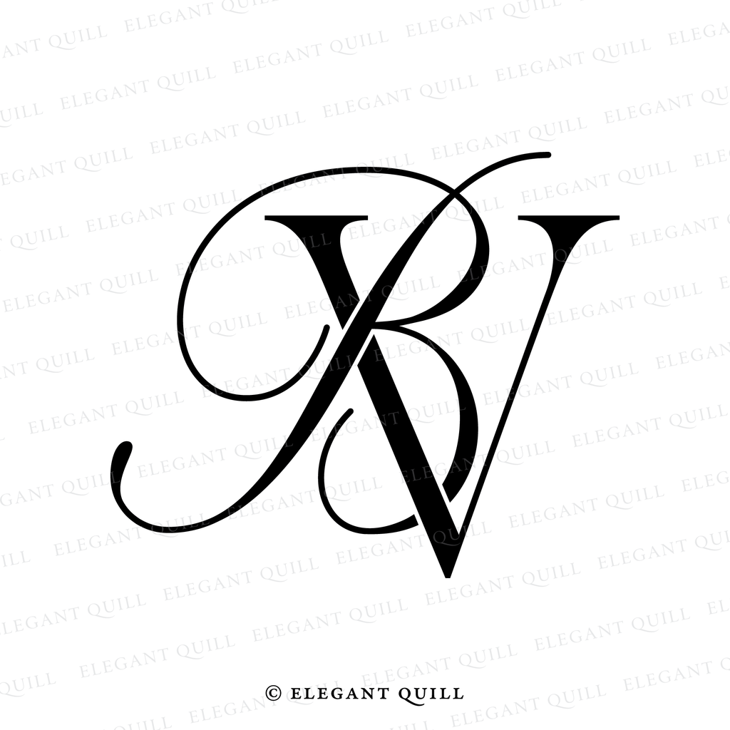 wedding monogram, bv initials