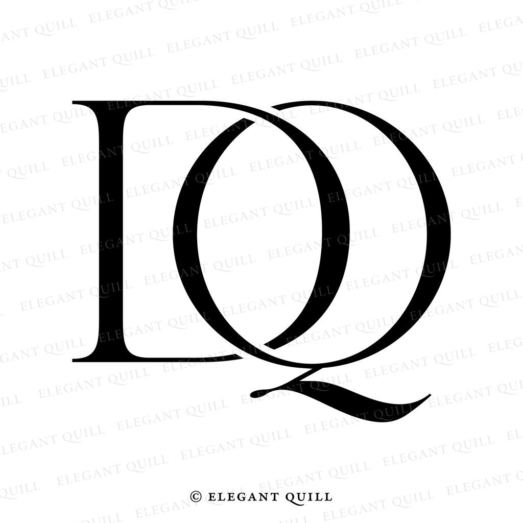 wedding monogram, DQ initials
