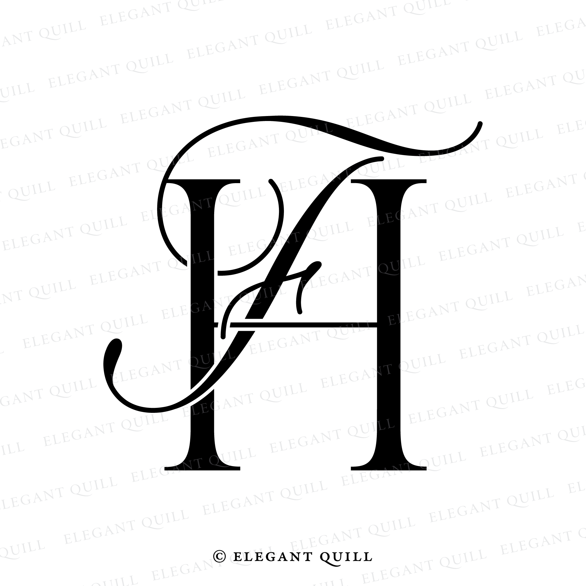 Wedding Monogram, FH Initials Logo