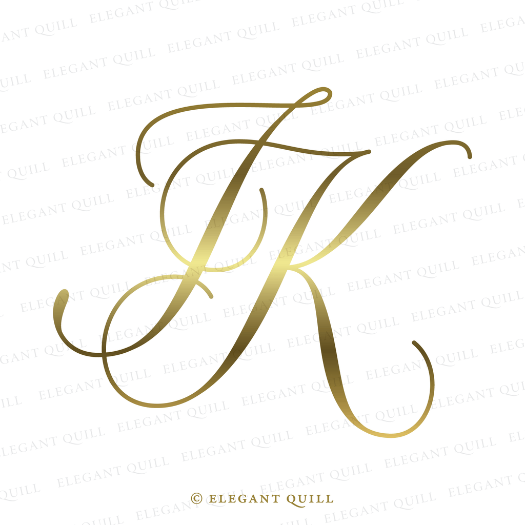 wedding monogram, IK initials