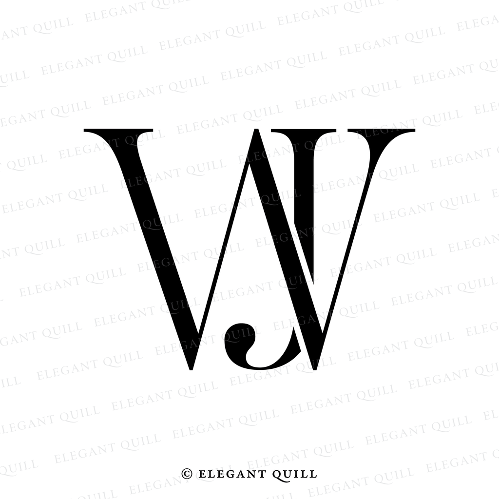 wedding monogram, JW initials