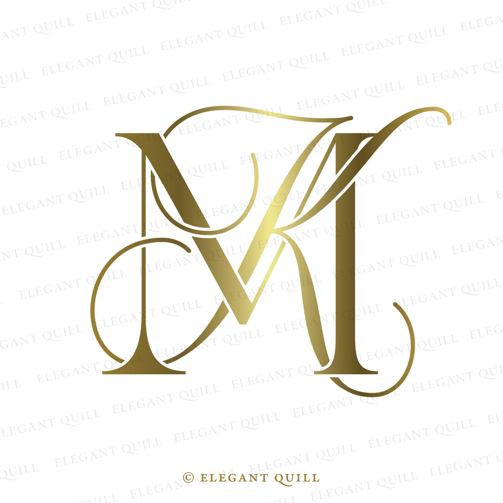 wedding monogram, KM initials