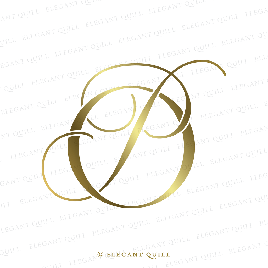 wedding monogram, PO initials
