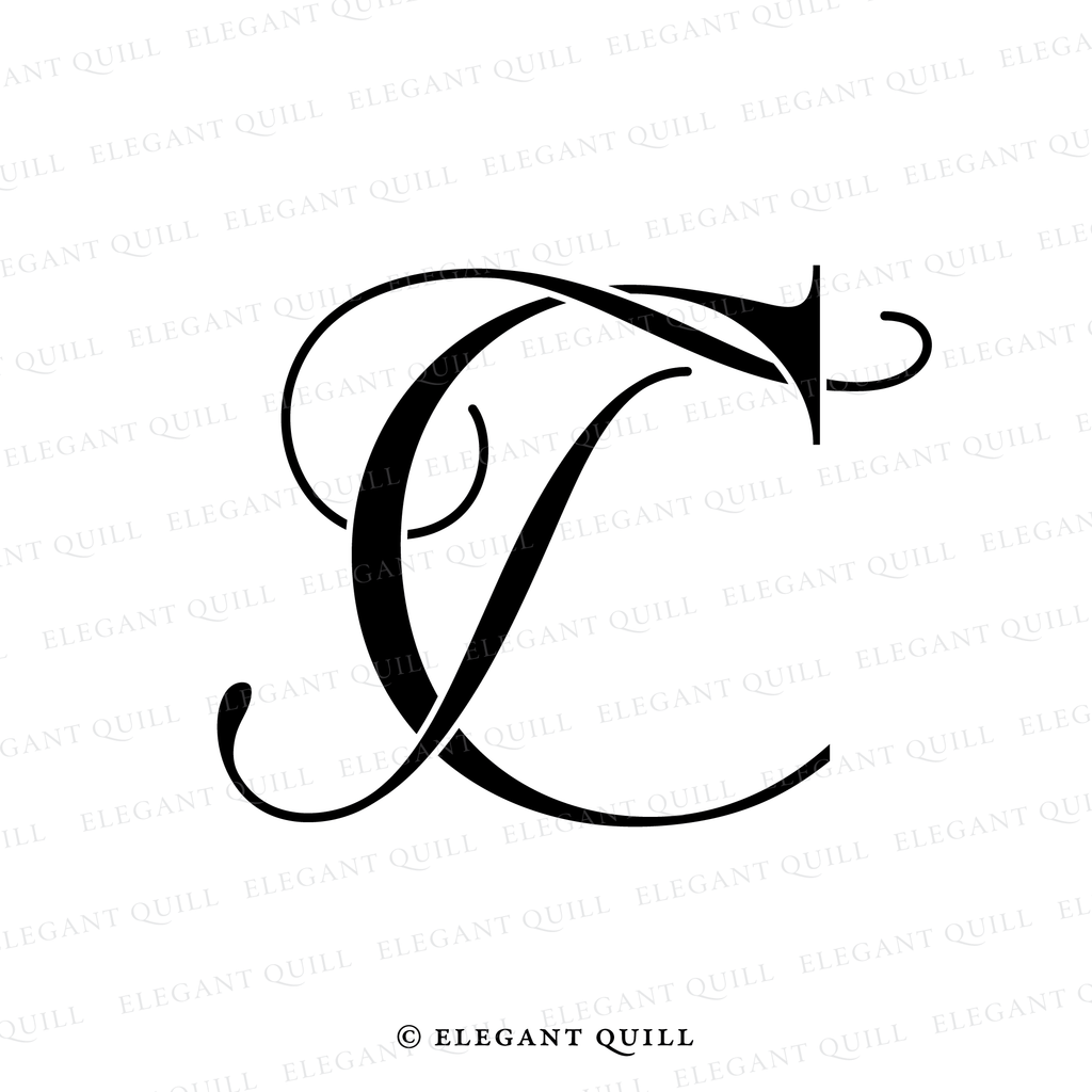 wedding monogram, TC initials