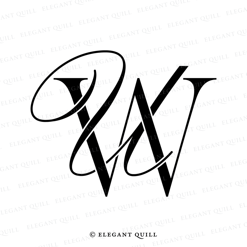 wedding monogram, UW initials