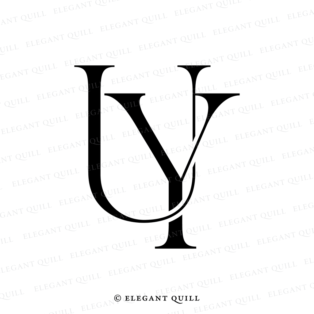 wedding monogram, UY initials