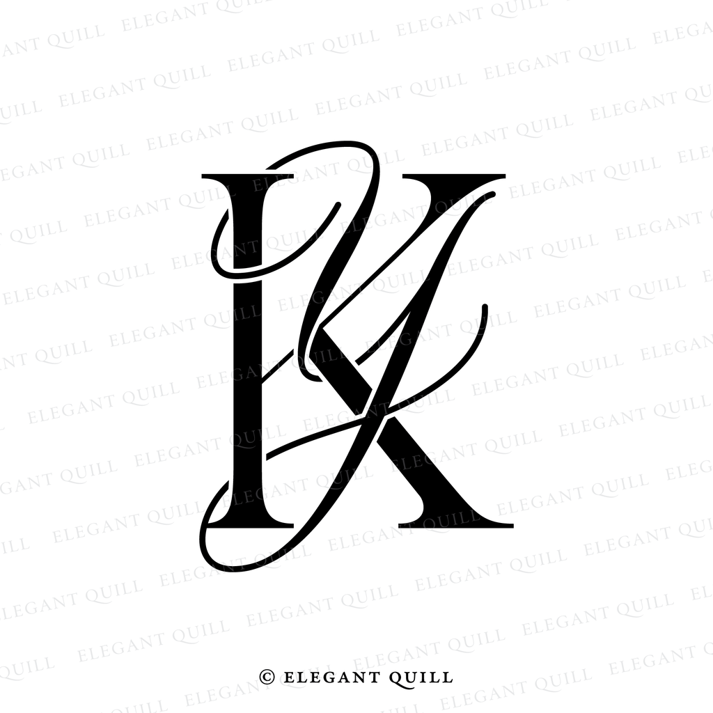 wedding monogram, YK initials