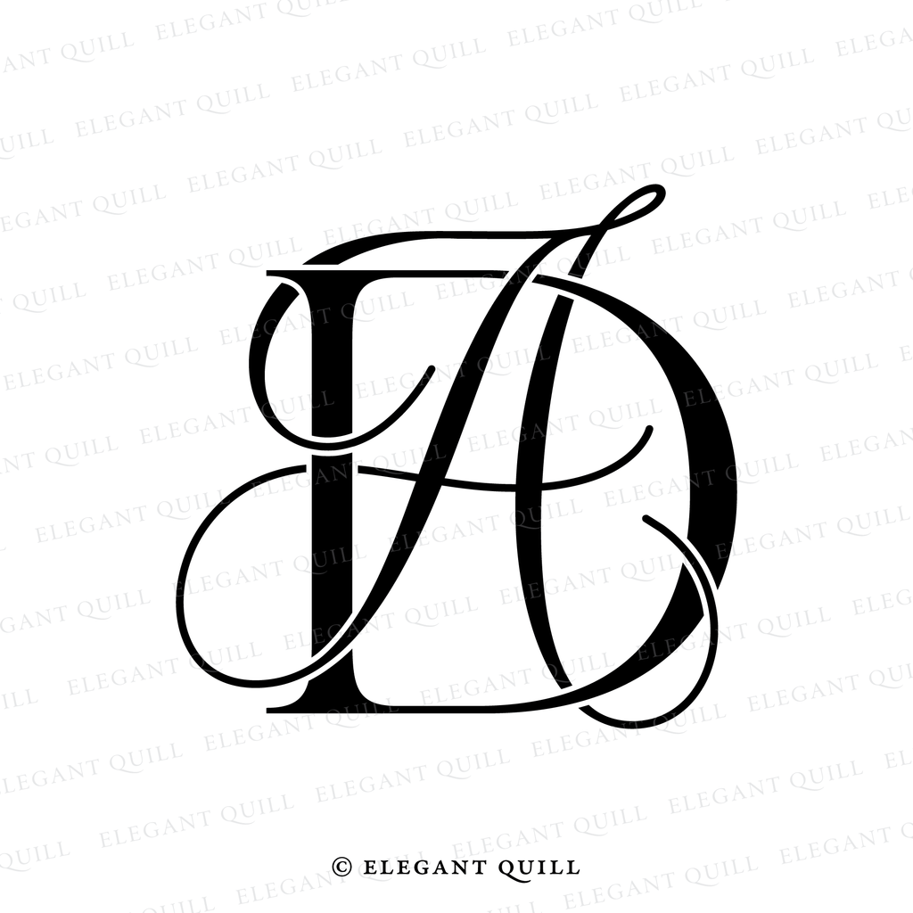 wedding monogram design, AD initials
