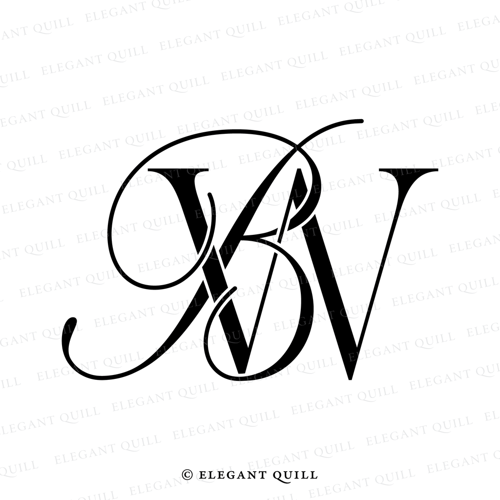 wedding monogram design, BW initials