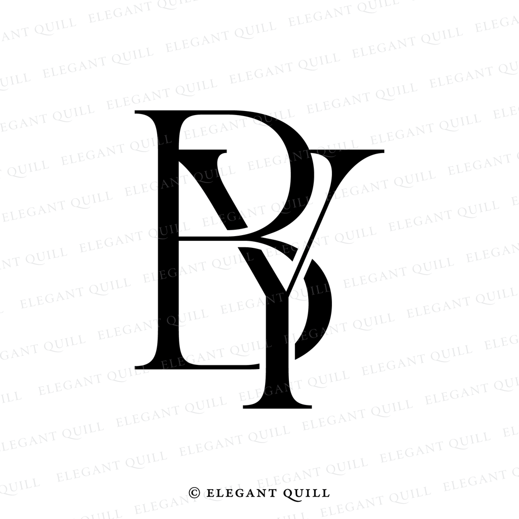 wedding monogram design, BY initials