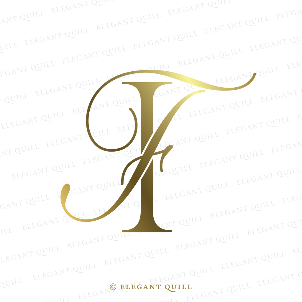 wedding monogram design, FI initials