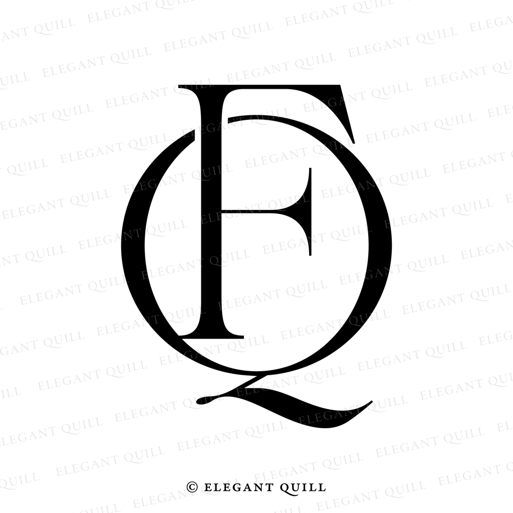 wedding monogram design, FQ initials