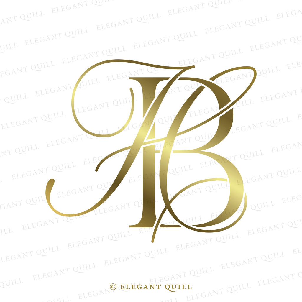 wedding monogram design, HB initials