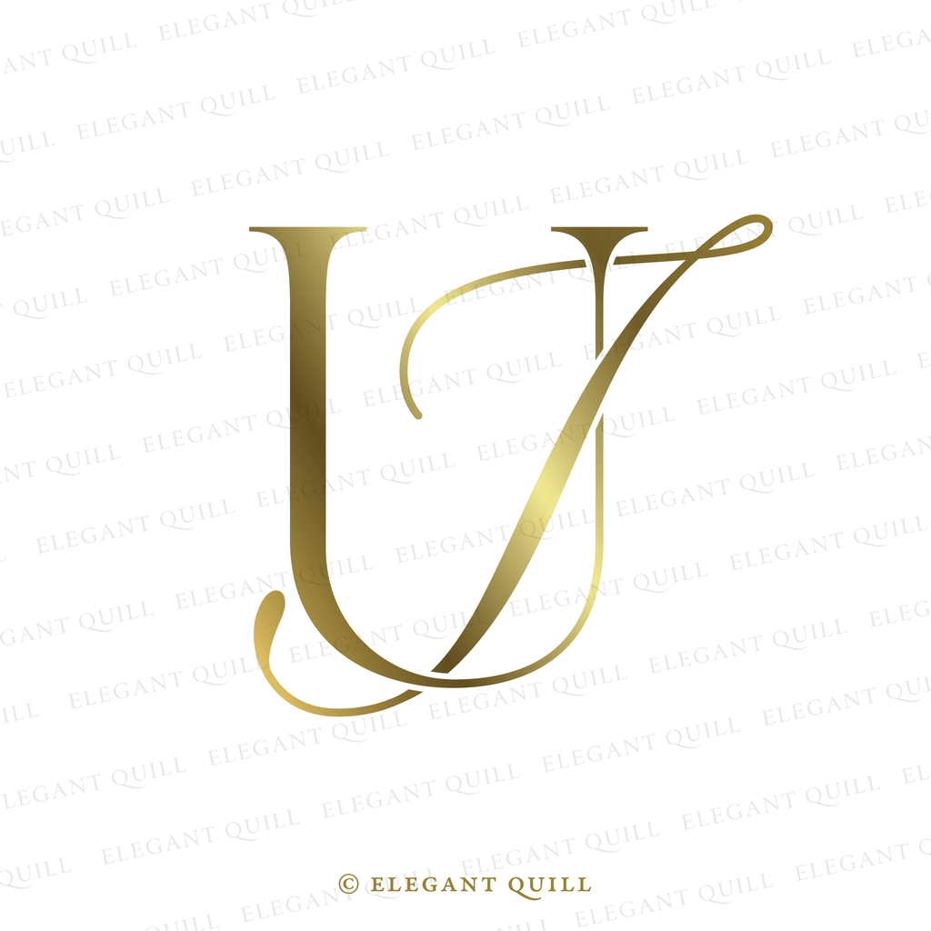 wedding monogram design, IU initials