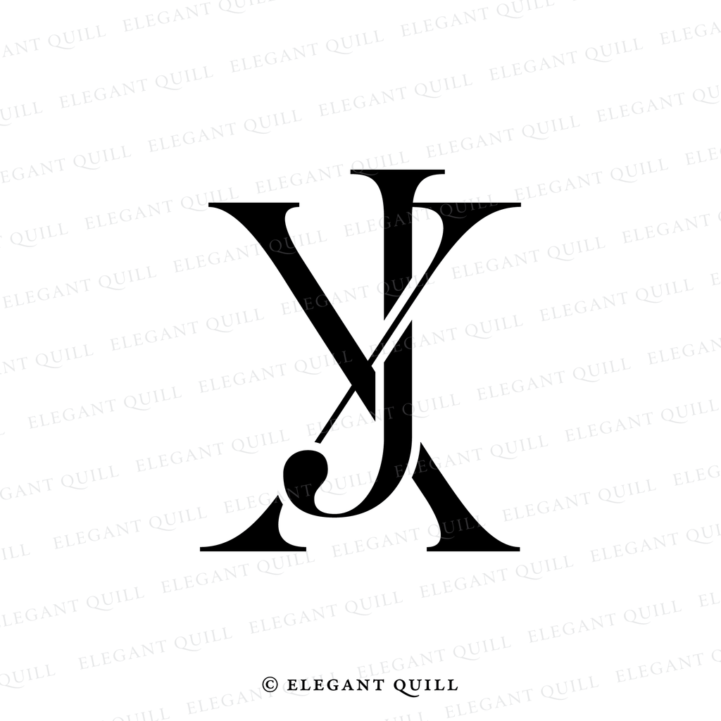 wedding monogram design, JX initials
