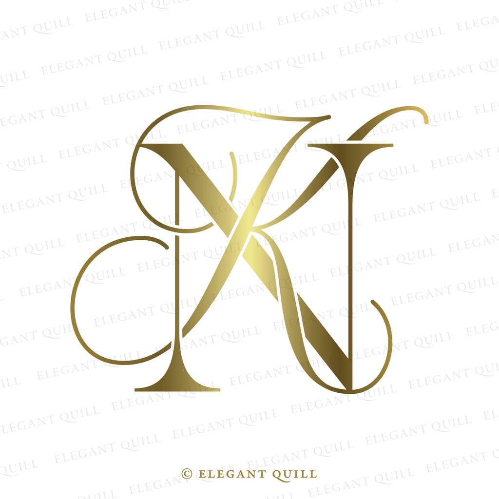 wedding monogram design, KN initials