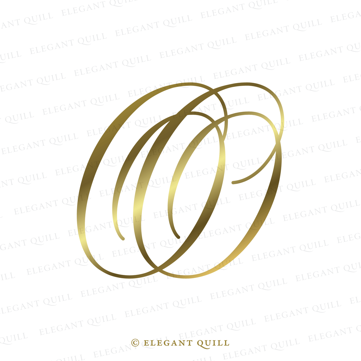 Wedding Monogram Design, OO Initials Logo – Elegant Quill