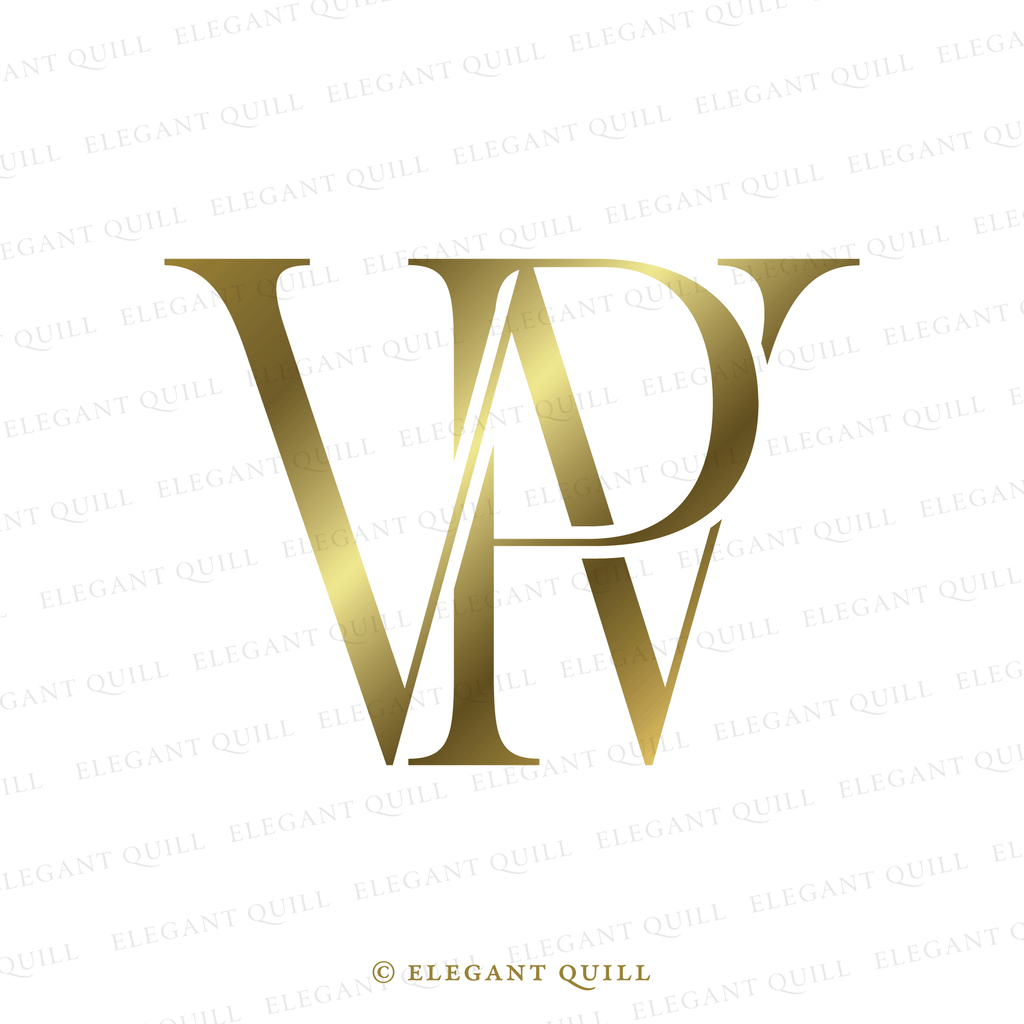 wedding monogram design, PW initials